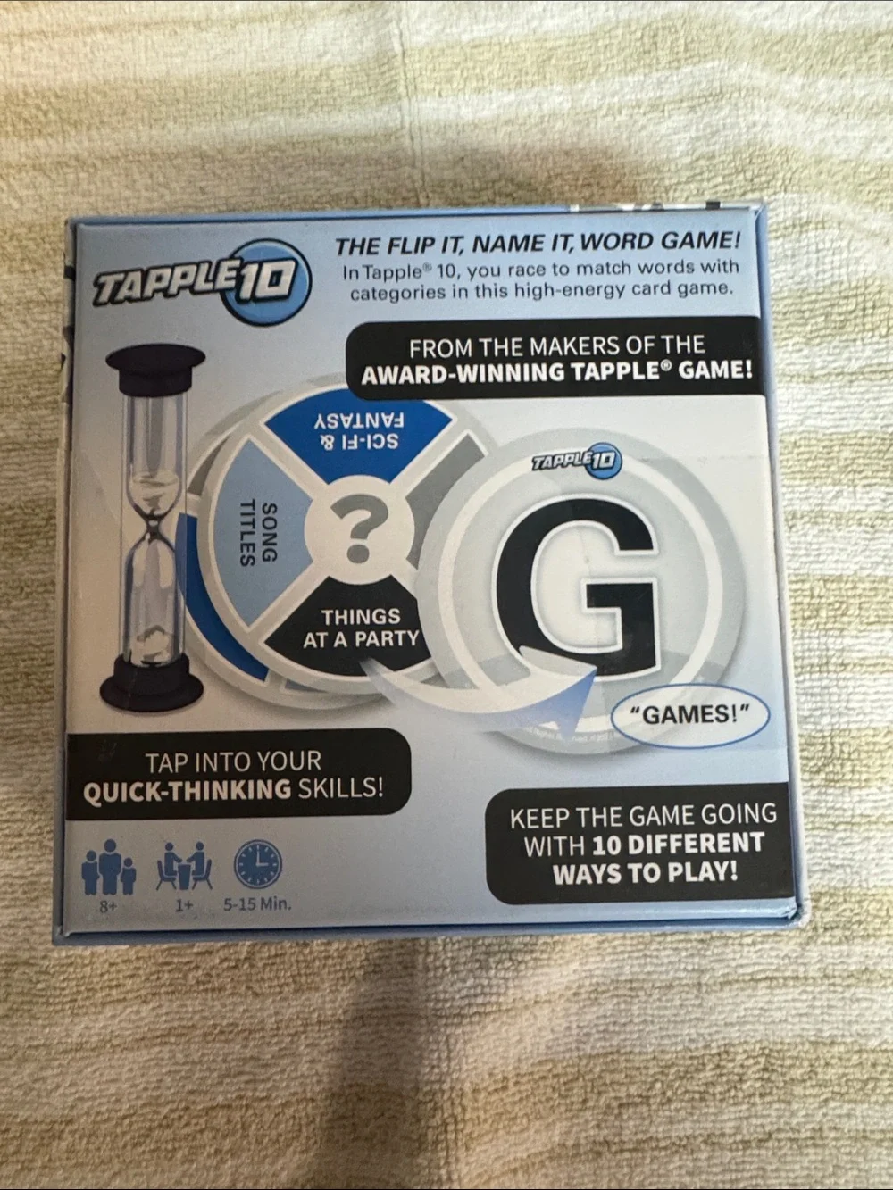 Apple Tapple 10 Card Game — Blue, White, Black
